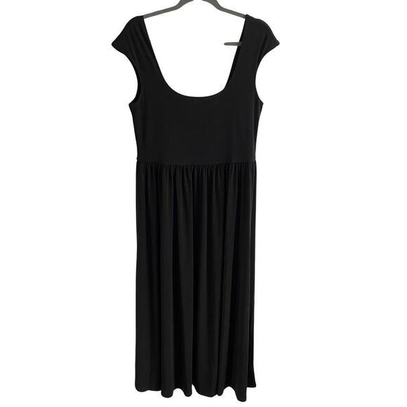 J.Crew Cap Sleeve Midi Dress in Matte Jersey Black Size Large NEW with tags! - Picture 4 of 7